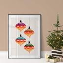 Póster Kubistika - Chucherías navideñas retro