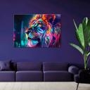 Lærred Print Neon Animal Lion Ai