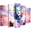 Lærredstryk 5 stykker, Marilyn Monroe farve