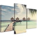 3 stykke lærredsprint, Beach Palm Trees Tropics