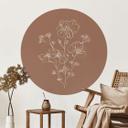 Vinilo decorativo Wild Rose Bouquet Mocha Mousse - Ilustración de anís - Redondo