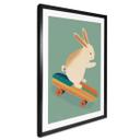 Póster Treechild - Bonito conejito en monopatín
