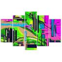 5 stykke lærredstryk Abstrakt landskab
