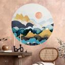 Wallsticker bjergtop over skyerne - SpaceFrog Designs - Rund