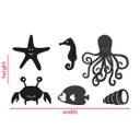 Decoración acrílica para la habitación de los niños - animales marinos (6 piezas)