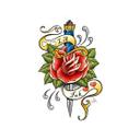 Sticker mural - LA Ink poignard et rose