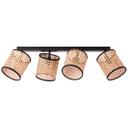 Spotbalken Toni, beige, 21 x 67 cm, Rattan Deckenspots, dimmbar
