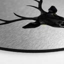 Wandcirkel Alu-Dibond - Ireland - Black Deer - zilver effect