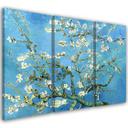 3 stykke lærredstryk, mandelblomst Vincent Van Gogh
