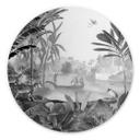 Tableau sur alu-Dibond rond Sir Edward - Paysage avec léopards noir et blanc
