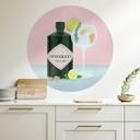 Vinilo decorativo Cóctel Gin Tonic - Lizde - Redondo