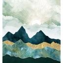 Fotomural soleado en azul y dorado - SpaceFrog Designs