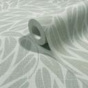 Papel pintado no tejido hojas naturaleza floral mate en verde