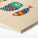 Hexagon Hout Kubistika - Colorful Fish