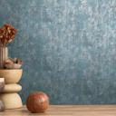 Papel pintado no tejido con aspecto de hormigón gris azulado - Papel pintado textura yeso mate 