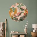Vinilo decorativo Jardín con plantas tropicales - Goed Blauw - Redondo