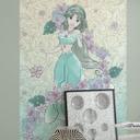 Non-woven tapet - Jasmin blege blomster - 200 x 280 cm