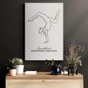 Tableau sur toile Yoga - Posture sur les mains - Line Art