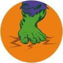 Selvklæbende non-woven tapet - Avengers Hulk's Foot Pop Art - 125 x 125 cm