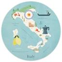 Tapet cirkel Kort over Italien - Rivers - vliesetapet/selvklæbende non-woven tapet