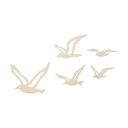 Decoración en madera pájaros gaviotas - madera de álamo (5 piezas)