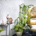 Papel pintado no tejido con brillo y aspecto de abanico textura gris, beige