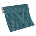Bladtapet, mønstret tapet, Erismann Martinique blå Non-woven tapet