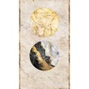 Tapet med marmor- og cirkelmotiv - non-woven tapet guld sort - stue tapet