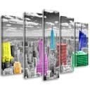 5 stykke lærredstryk Farverigt New York City Panorama
