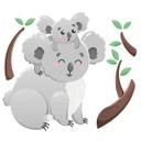 Muursticker Koala op de rug van papa