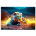 Canvas Print Neon Lion Abstrakt Natur