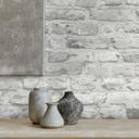 Papel pintado Piedra gris Papel pintado tejido-no tejido 3d Efecto piedra Papel pintado Pared de piedra gris claro