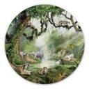 Tableau sur alu-Dibond rond Kikki Belle - Chats de la jungle