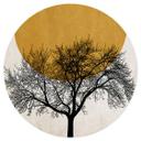 Sticker mural Kubistika - Matin d'hiver - Rond