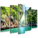 5 stykke lærredstryk Tropical Beach Maldiverne