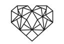 Muursticker Origami Hart