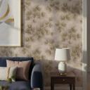 Ikke-vævet tapet blomster, beton blomster natur mat i beige 