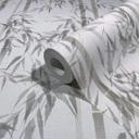 Non-woven tapet i grå bambusblade blomstret natur 