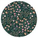Vinilo decorativo de flores de prado vintage - Verde oscuro - Decoración con flores - Redondo