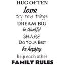 Wallsticker Stufen-Wandtattoo Family Rules - 43x67 cm