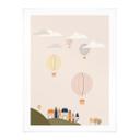 Póster infantil Globos aerostáticos de colores en el cielo - Lisboa