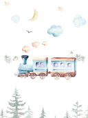 Poster Kvilis - Locomotive + Texte à personnaliser