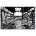 3 stykke lærredstryk Old Factory sort og hvid