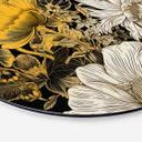 Vægcirkel Blomsterpragt i okker - Jaszke – print på aluminium (Alu-Dibond)
