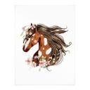 Póster boho con cabeza de caballo y corona de flores | motivo de caballo para la habitación de los n
