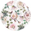 Fototapet - UN Designs - Blomster i kunstnerisk stil - rund - vliesetapet/selvklæbende non-woven tap