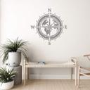 Wallsticker Kompas med abstrakte kontinenter