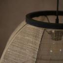 Pendelleuchte Paula, braun, 165 x 47 cm, Textil Pendelleuchte