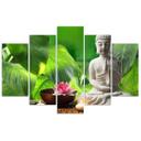 5 stykke lærredstryk Buddha blade blomster