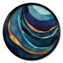 Póster SpaceFrog Designs - Azul y dorado - Redondo